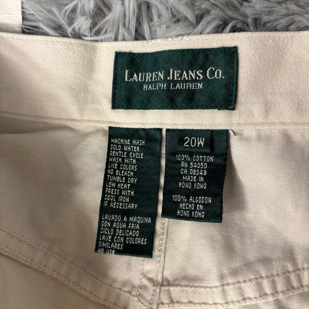 NWT Lauren Ralph Lauren Hyannis Highlight Women's Cream Sand Dune Capris 20W - Picture 15 of 16